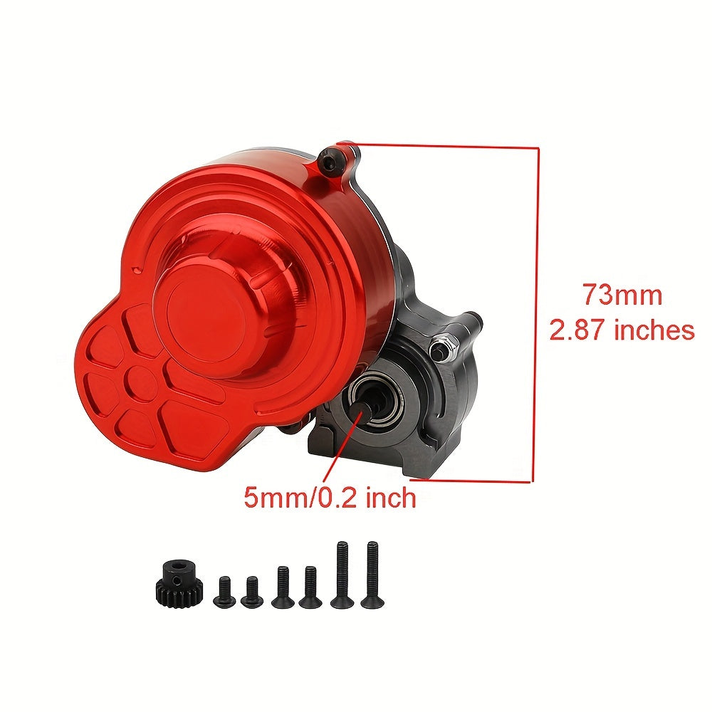 Metal Gearbox with Motor Gears for 1/10 RC Crawler Truck – LCG Transmission Upgrade for Axial SCX10 WRAITH 313mm Wheelbase — 