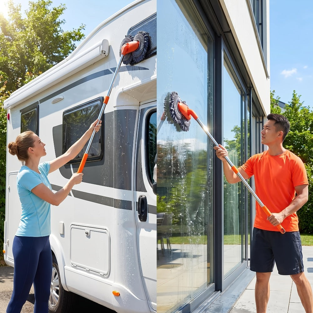 Car Wash Mop with Three-Stage Extension Handle, Rotating Microfiber Head and Replacement Head Option — image 8