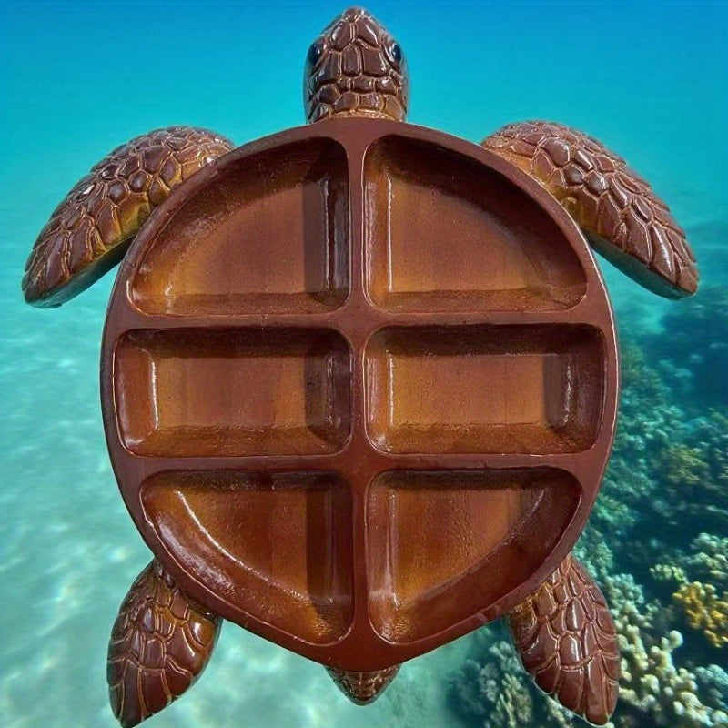 Turtle-Shaped Divided Serving Tray with Five Compartments for Snacks, Fruit, Cheese and Crackers — image 3