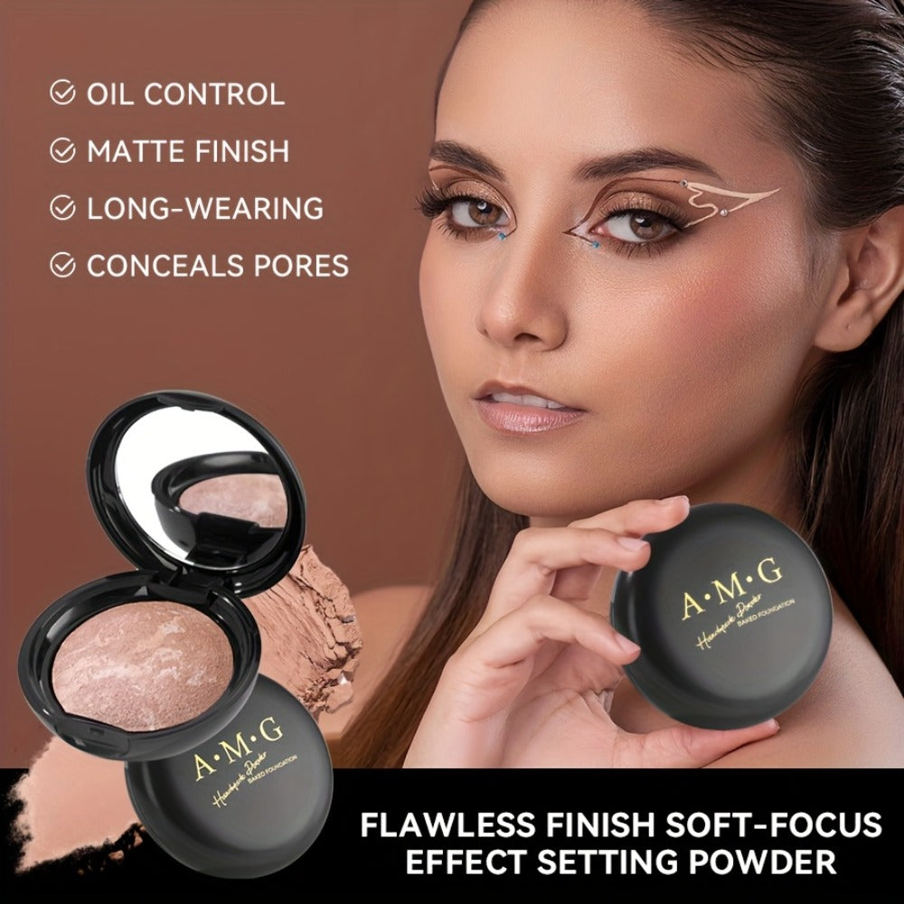 Marbled Pressed Powder Foundation Compact with Mirror in Six Shade Labels from Rose to Sand — image 8