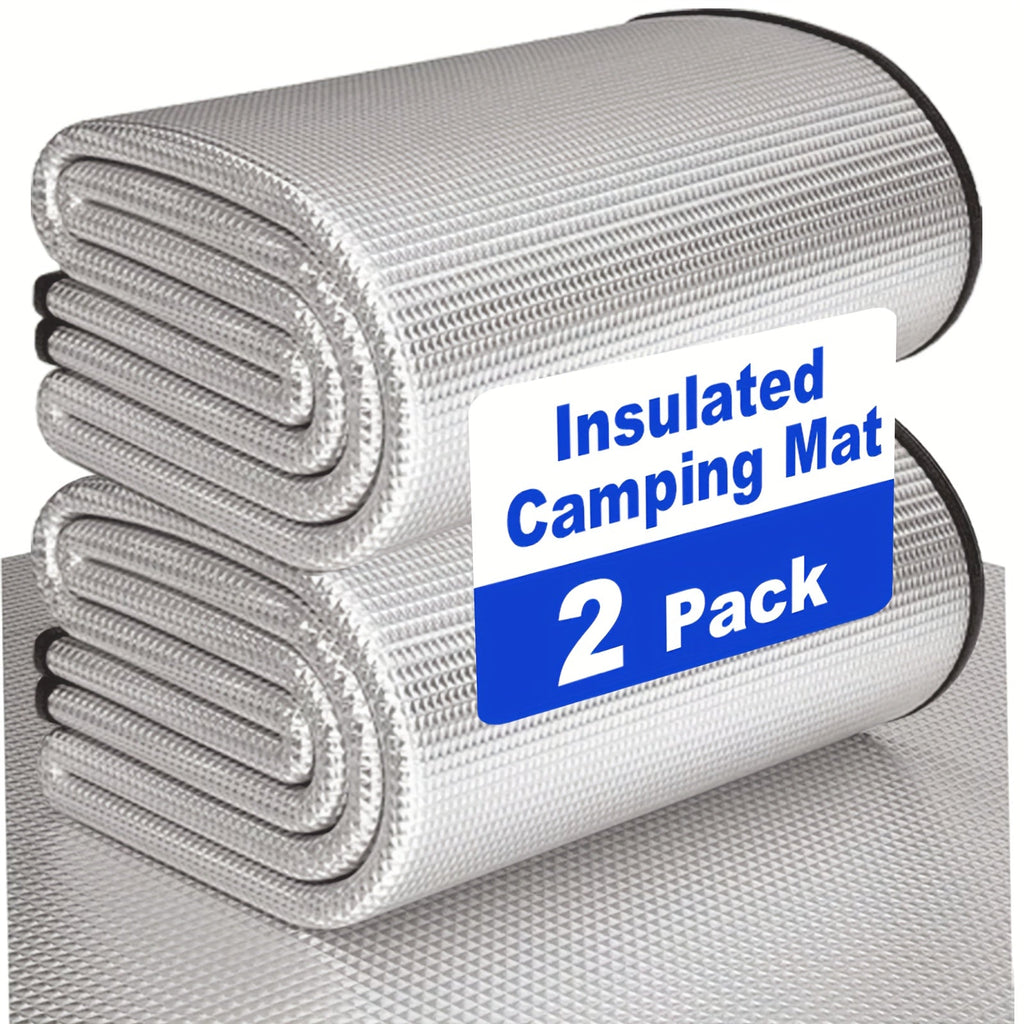 Insulated Camping Mat 2-Pack Aluminum Foil EPE Foam Foldable Moisture-Proof Outdoor Picnic Mat 78x39in – Portable Lightweight