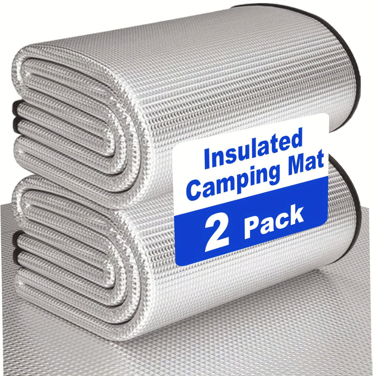 Insulated Camping Mat 2-Pack Aluminum Foil EPE Foam Foldable Moisture-Proof Outdoor Picnic Mat 78x39in – Portable Lightweight