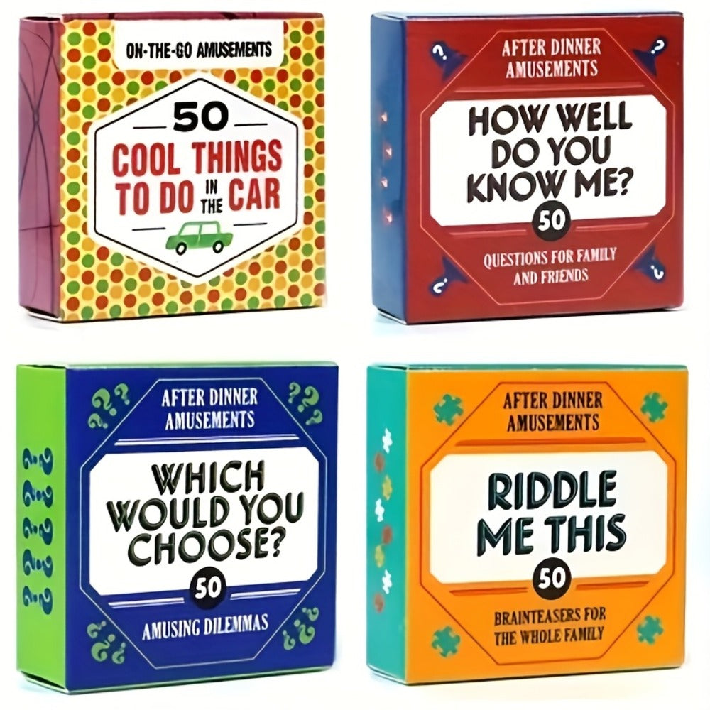 After Dinner Amusements Card Game Set with Four Mini Boxes and 200 Total Prompts Across Four Themes — image 1