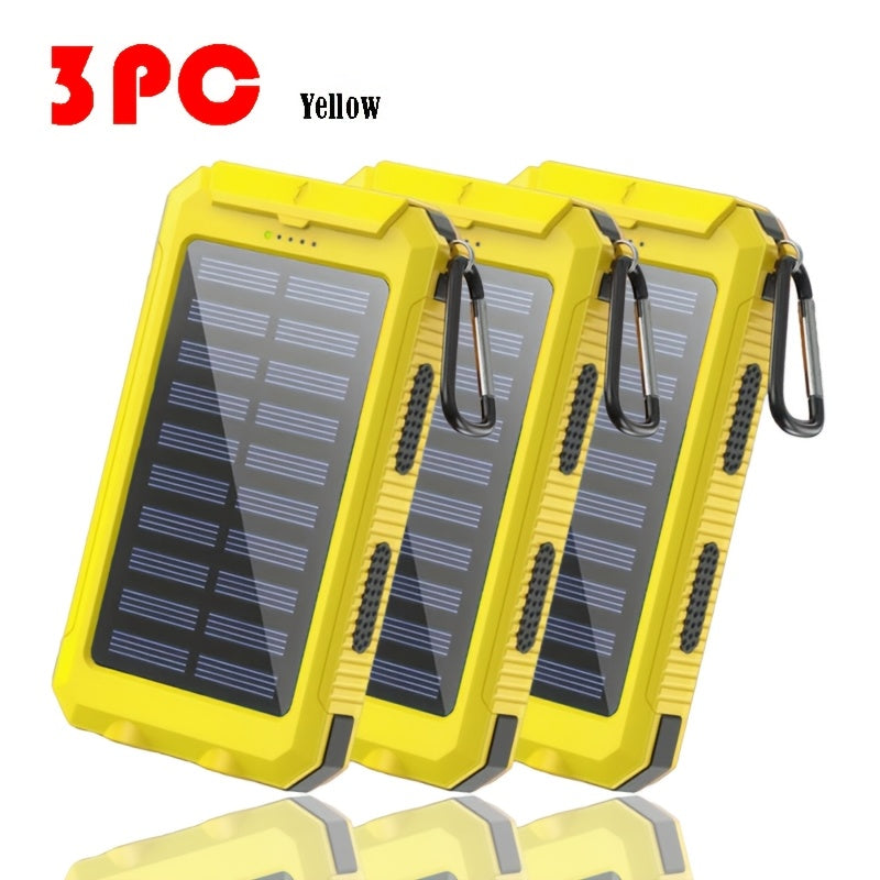 Solar Power Bank, 12800mAh Dual-USB 5V Charger with LED Flashlight and Single-Color or Three-Piece Set Options — image 3