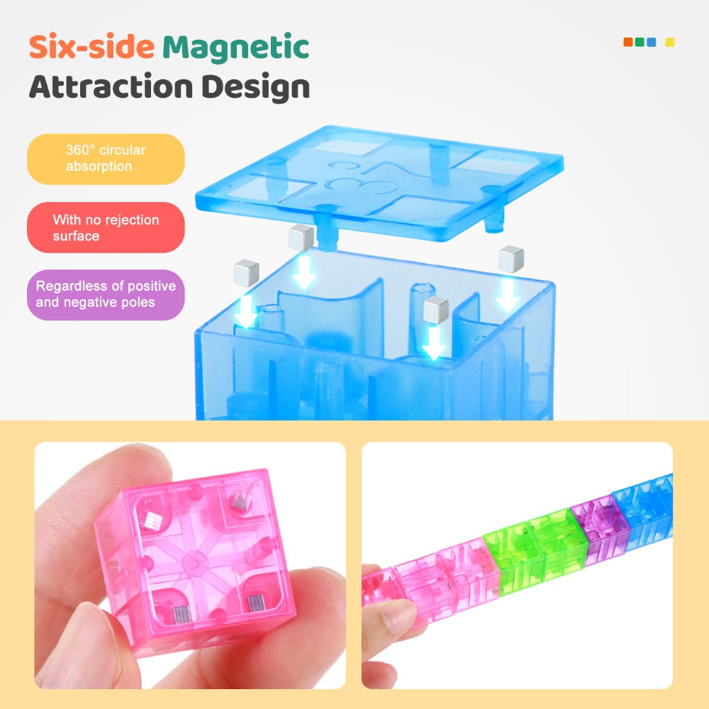 Magnetic Building Blocks with 100pcs Colorful Transparent Cube Construction Set — image 8