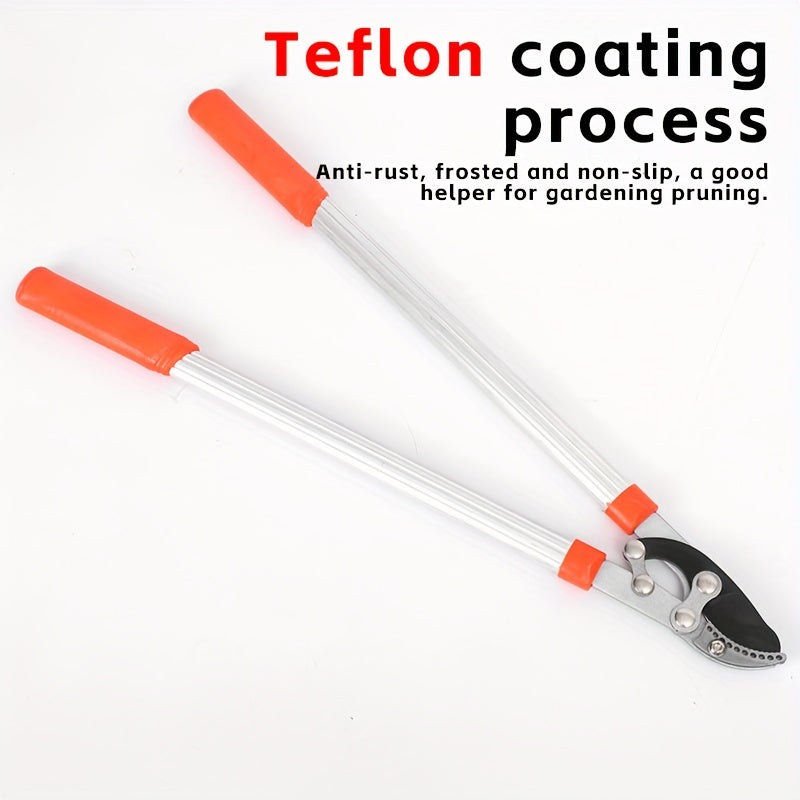 Telescoping Long-Handle Pruning Shears with Silver-Color Shafts, Black Grips and Curved Bypass Blade — image 8