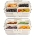 Storage Containers with Lids, Snack Tray Two-Pack with Four or Eight Removable Compartments and Snap Lids — image 2