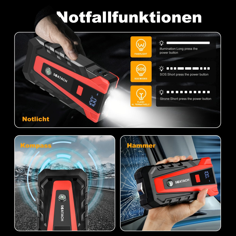 12V Jump Starter with Scatach-011 Base Model or Q27B Start-and-Inflation Package, Digital Display and Clamps — image 12