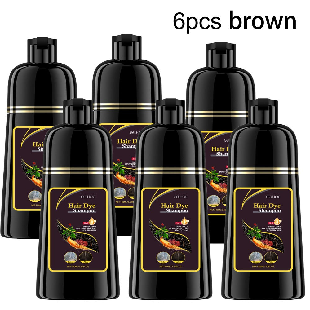 Hair Color Shampoo, EELHOE 3-in-1 Six-Bottle 3.38oz Set in Black, Brown or Mixed Color Packs — image 5
