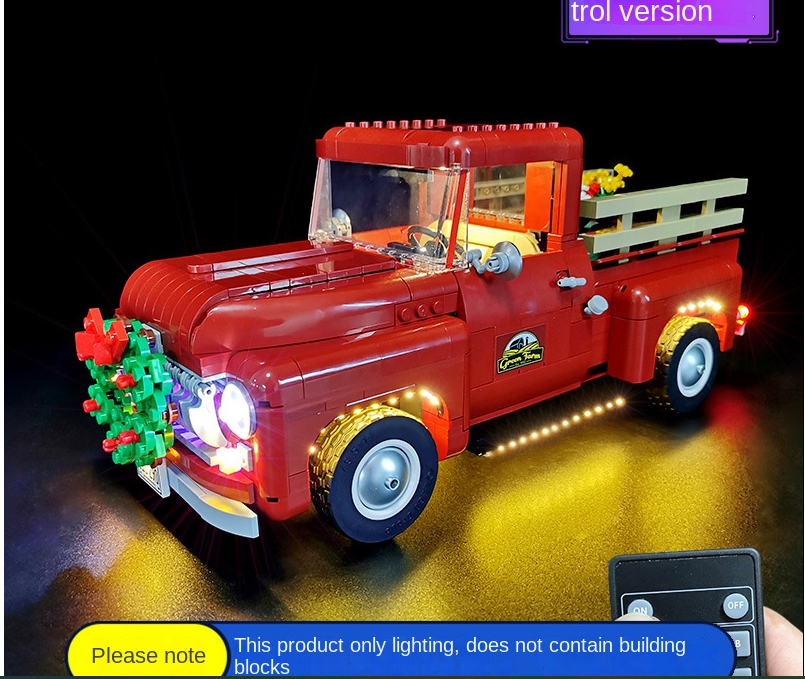 lighting is compatible with LEGO 10290 retro pickup truck car versatile creative remote control building block LED light