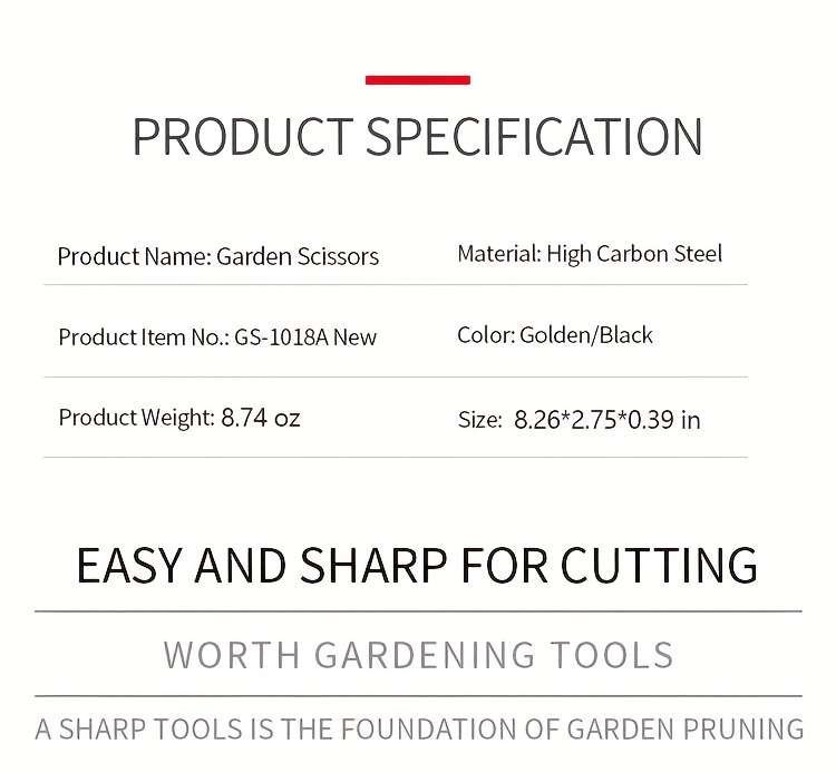 Bypass Pruning Shears with Curved Blade, Return Spring and Gold or Black Coated Handle Options — image 13
