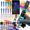 Wireless Tattoo Pen Kit Cordless Tattoo Gun with Power Supply 10 Cartridge Needles 6 Color Inks LCD Screen — image 22