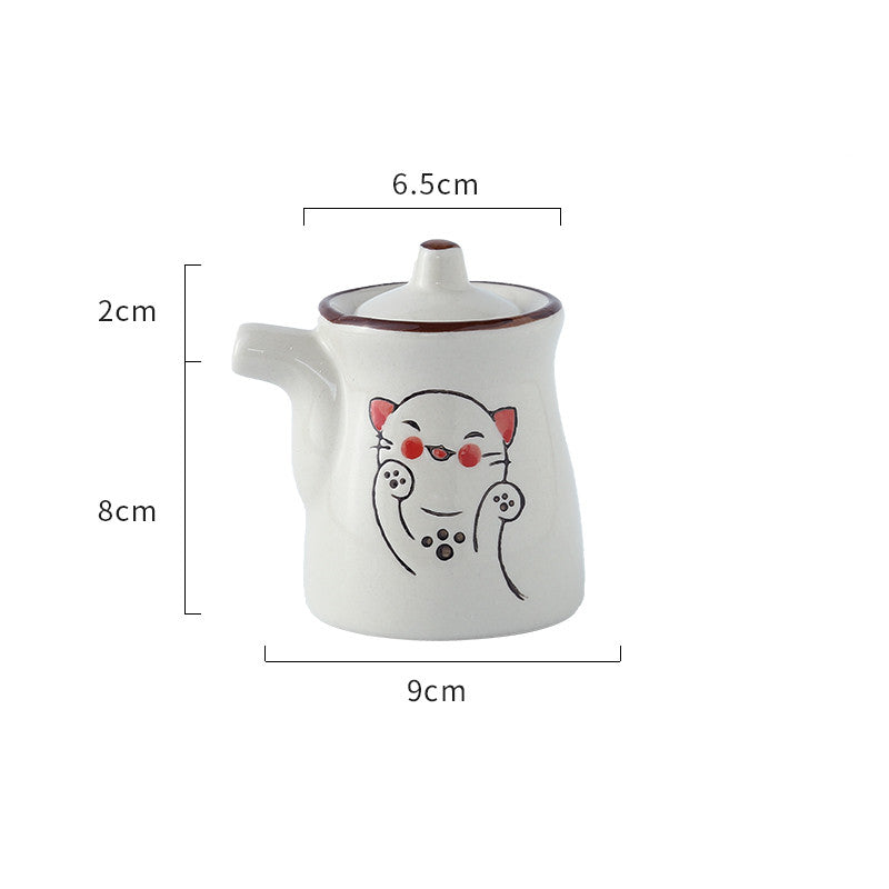 Ceramic Japanese Lovely Spice Jar Set With Spoon