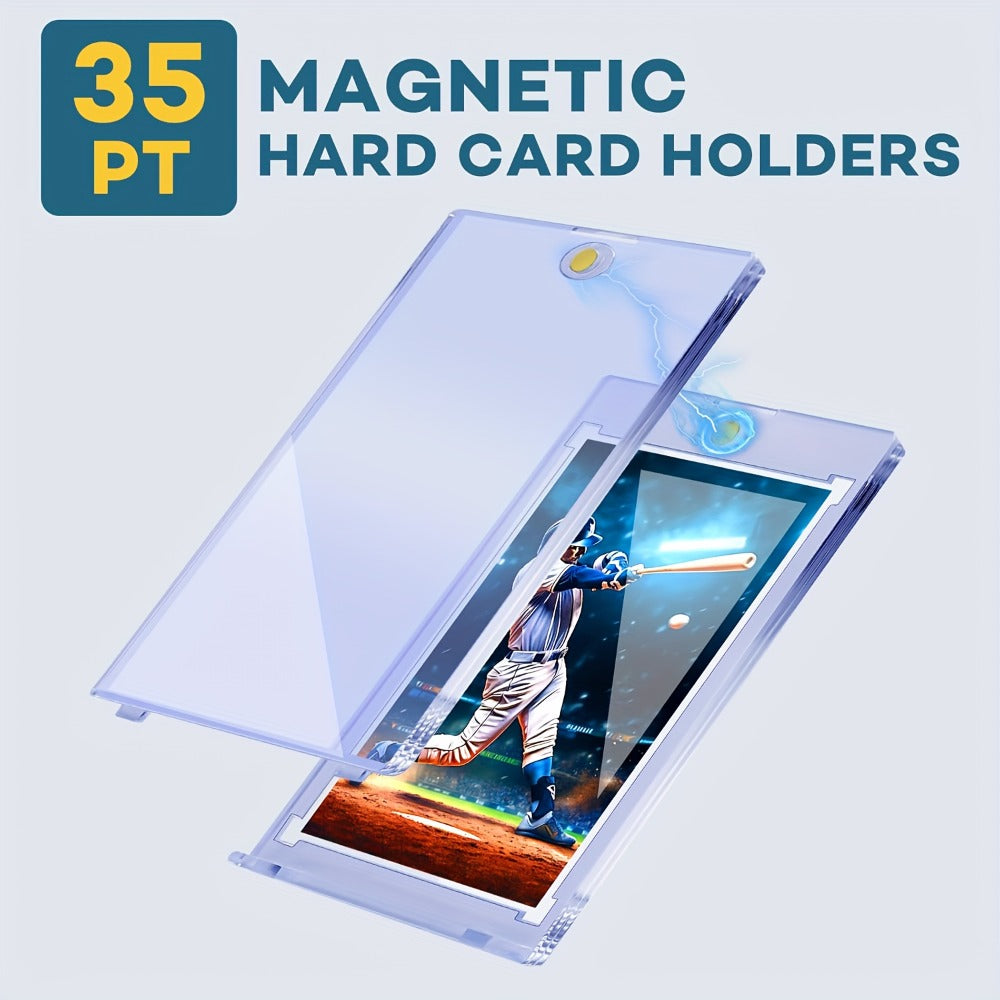 Magnetic Card Holders 35pt One-Touch Hard Case for Trading Cards – Sports Baseball Pokemon TCG Card Protector Sleeves Bulk Pa