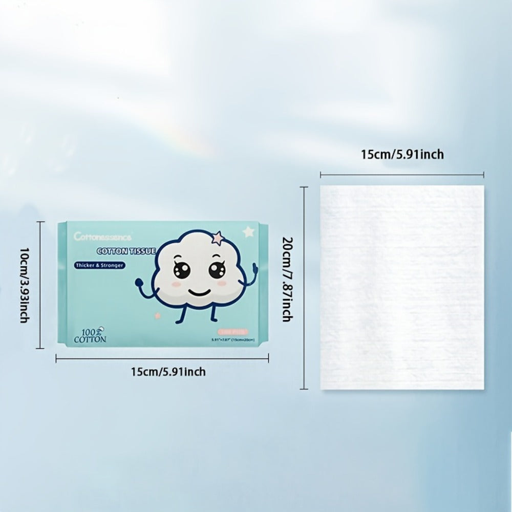 100% Cotton Disposable Face Towels Draw-Style Box 200 400 600 Count, for an Everyday Personal Care Routine — image 5