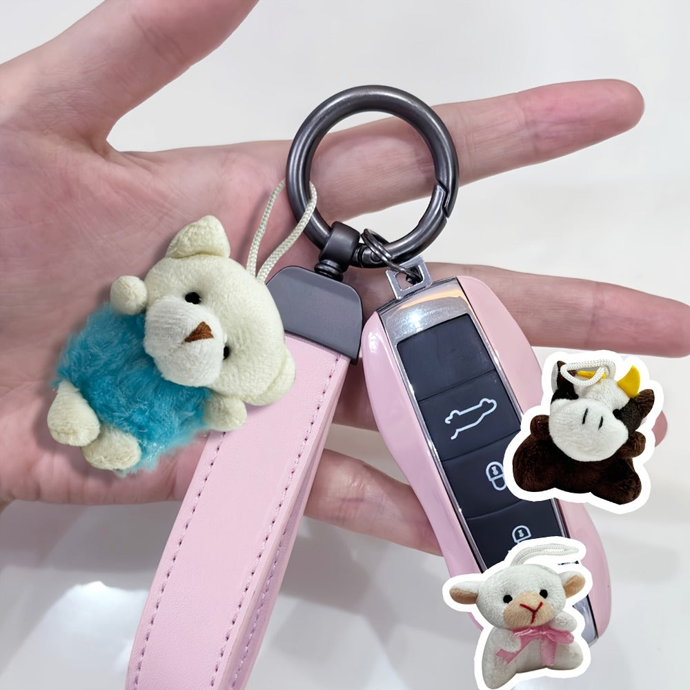 Mini Animal Plush Keychain 24 Pack Bulk, Small Stuffed Animals Assorted Random Colors, Party Favors for Kids — image 9
