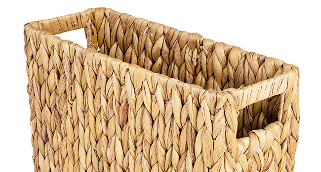 Magazine Holder Basket – Hand Woven Water Hyacinth Wicker Organizer for Bathroom, Office, Living Room, Bedroom Storage & Boho