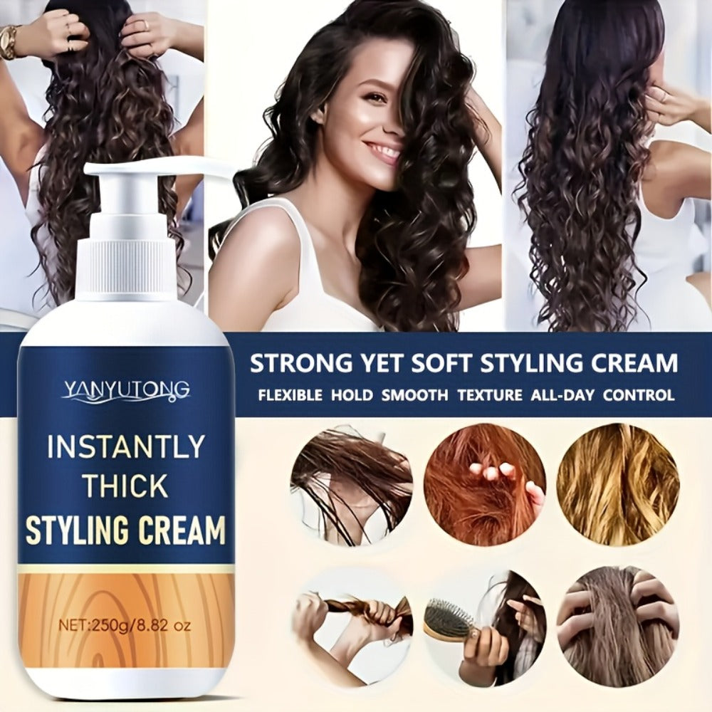 YANYULONG 250g Hair Styling Cream in White Pump Bottle with Squalane and Rosemary Extract Labels — image 6