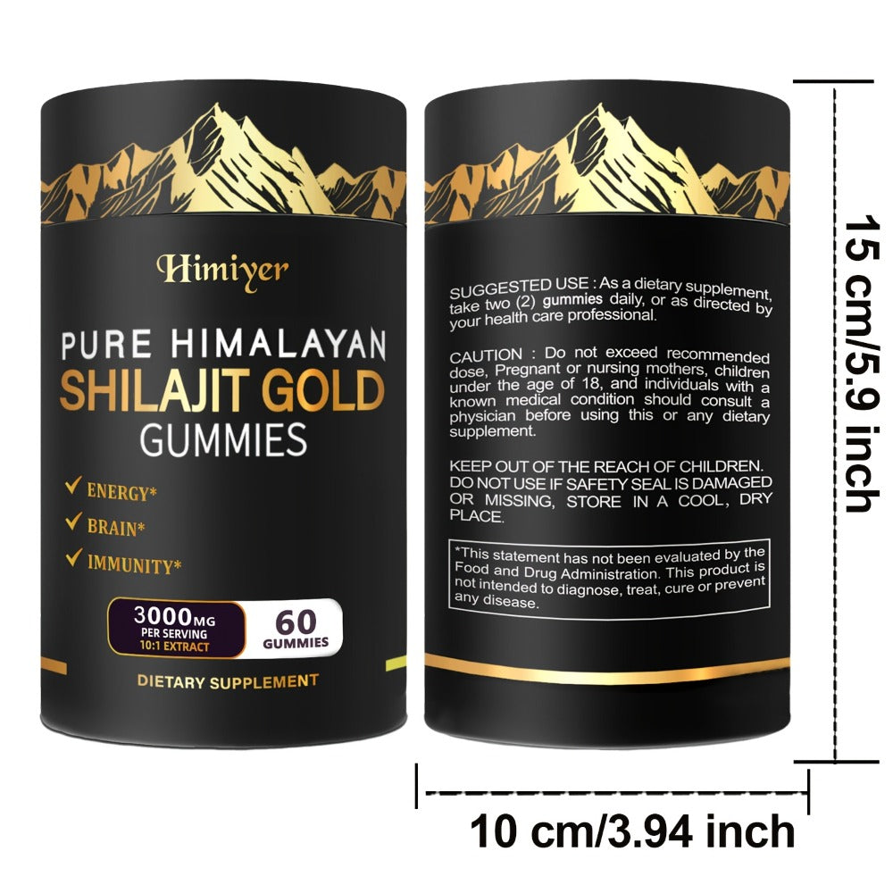 Himalayan Shilajit Golden Gummies with Panax Ginseng Ginger Tribulus 10:1 Extract for Bath Time, Home Spa and Personal Care —