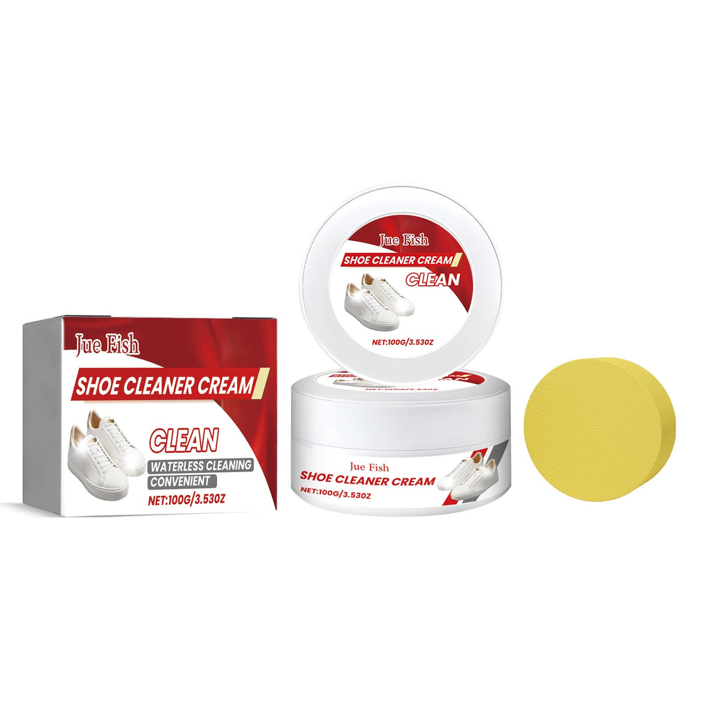 Shoe Cleaner Cream, Shoes Yellow Edge Decontamination Whitening Wash Clean A Wipe That Is White Paste