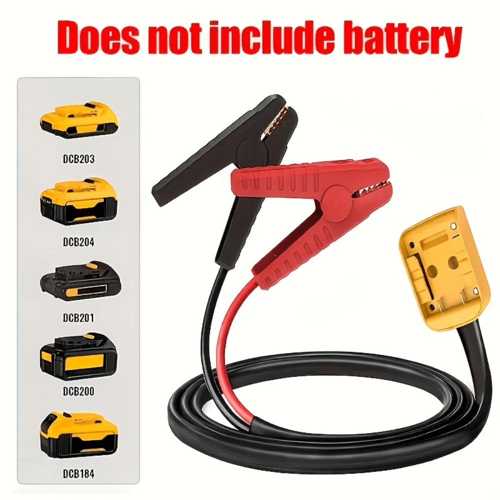 Jump Starter Cable with Adapter for DeWalt 18V 20V DCB Battery 0.98Ft & 6.56Ft Portable Car Emergency Start Kit ABS Housing —