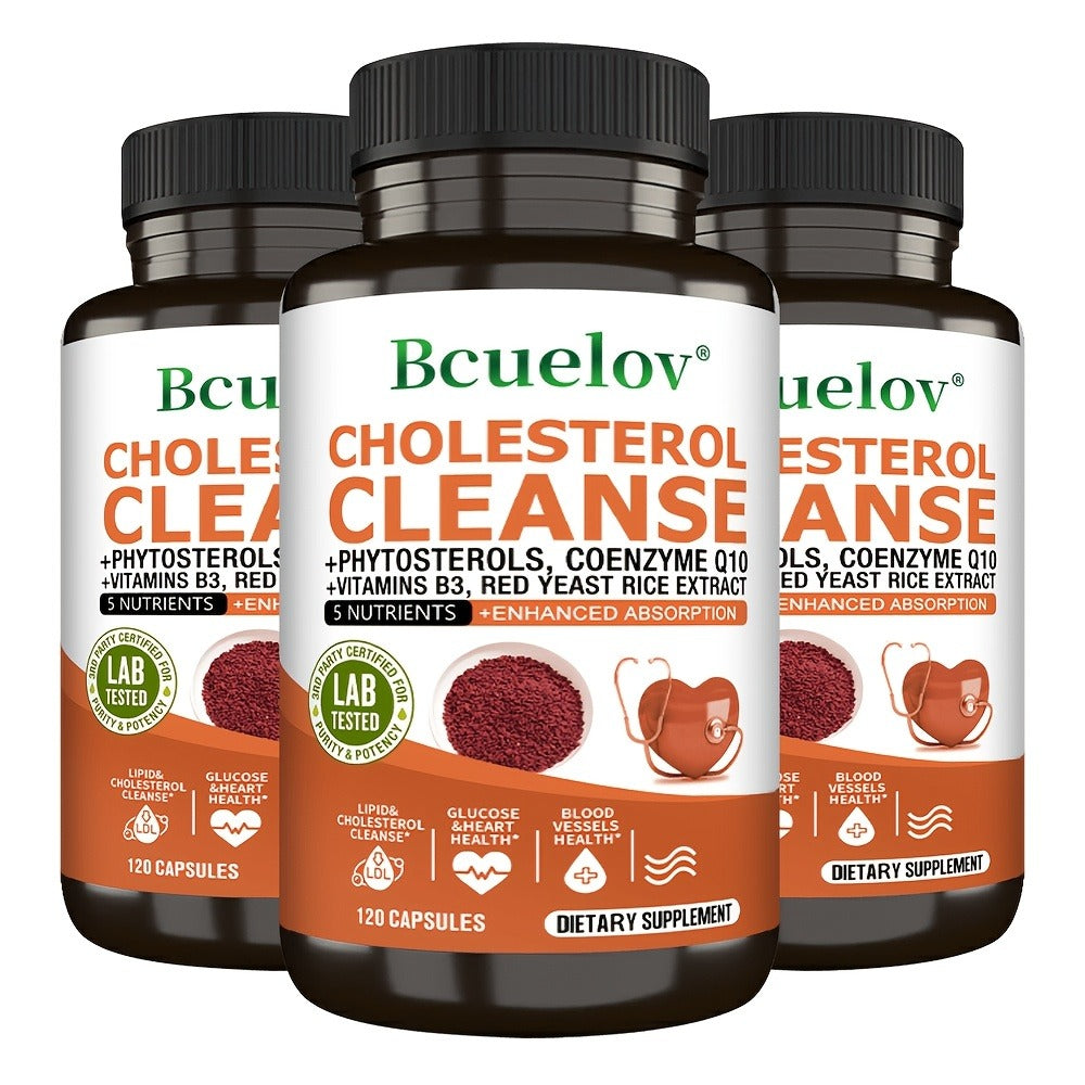Herbal Supplement with Bcuelov Label, Phytosterols CoQ10 and Red Yeast Rice Capsules, 120 Count — image 7