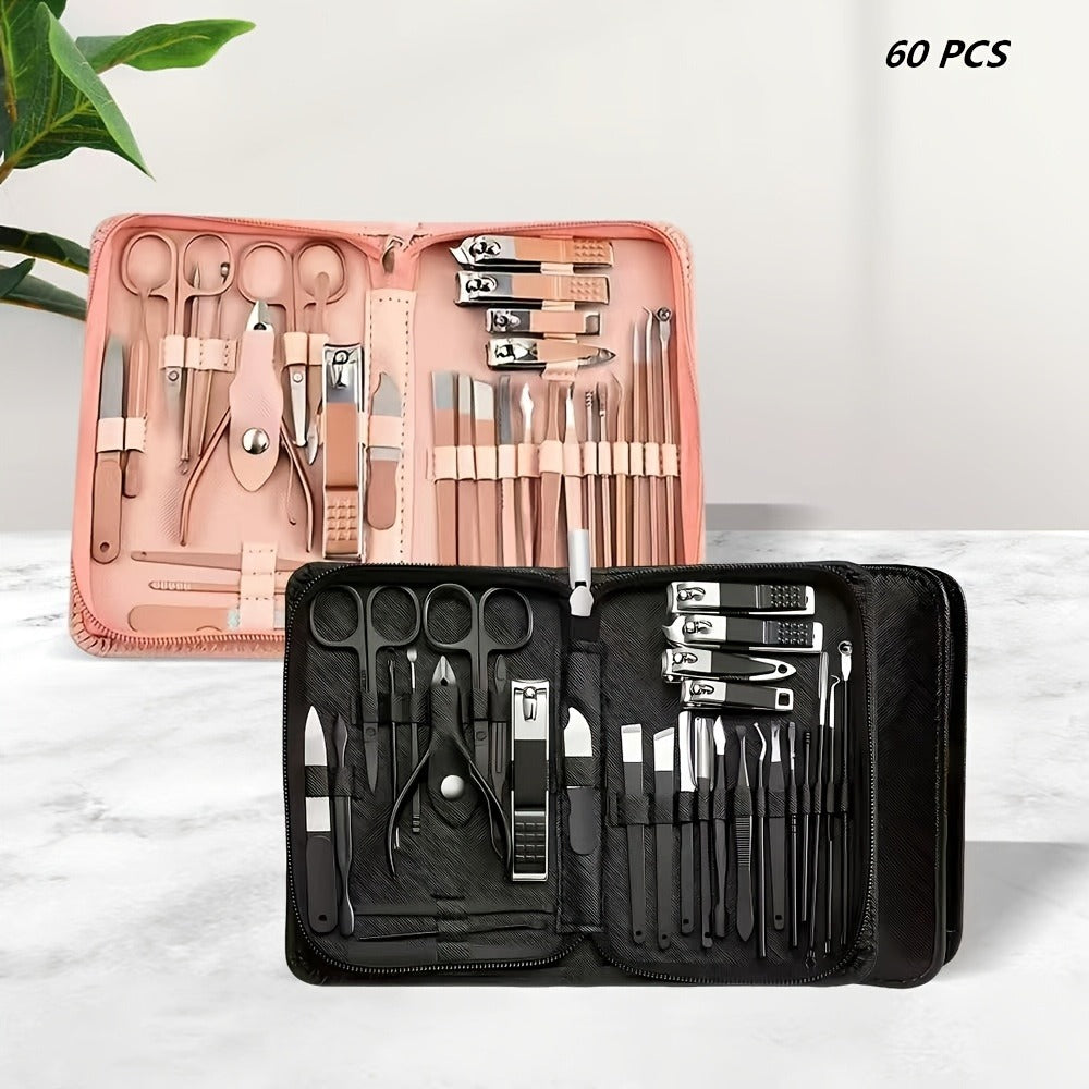 Manicure Set 9 18 30 60pcs Professional Nail Clipper Pedicure Kit Portable Travel Grooming Tools – Cuticle Trimmer Nail File 