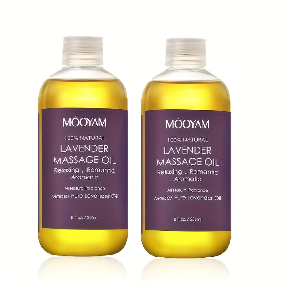 Lavender-Labeled Massage Oil in One or Three 236 ml Bottles with Pour Caps for Body-Care Routines — image 11