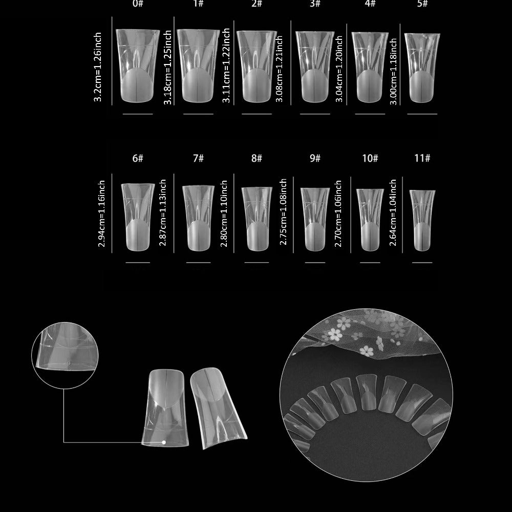 Press On Nails 10-Piece Long Duckbill Set with Nude French Tips, AB Diamond Finish and Nail Tools — image 4