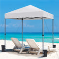 Pop Up Canopy One-Push Lock UPF 50+ Height Adjustable Instant Canopy Tent with Roller Bag, Guy Lines & Ground Anchors for Par