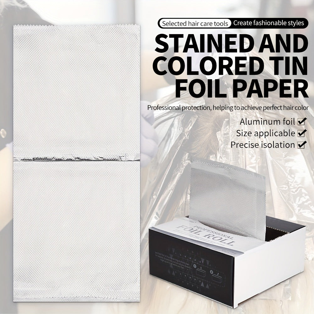 Hair Highlighting Foil Sheets 300pcs Box | Professional Salon Aluminum Foil Paper for Balayage Coloring Perming | Even Heat D