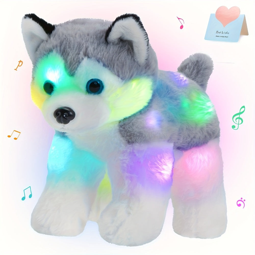 Musical Glowing Husky Puppy Plush Toy 12 Inch, Dog Stuffed Animal with Light-Up Night Light & Lullaby Music — image 1