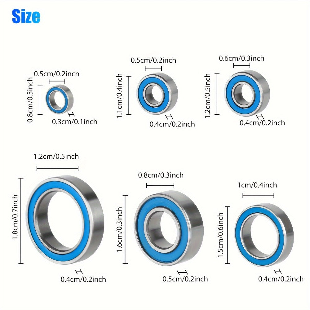 RC Ball Bearing Set 21pcs for Traxxas Slash 4x4 Stampede 4WD VXL 1/10 Scale – Alloy Steel Sealed Bearings Upgrade Kit Reduce 