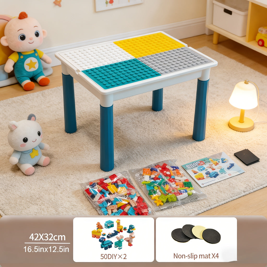 Kids Building Block Table & Chair Set with Storage Boxes with the Listed Color, Size or Set Options for Everyday Use — image 