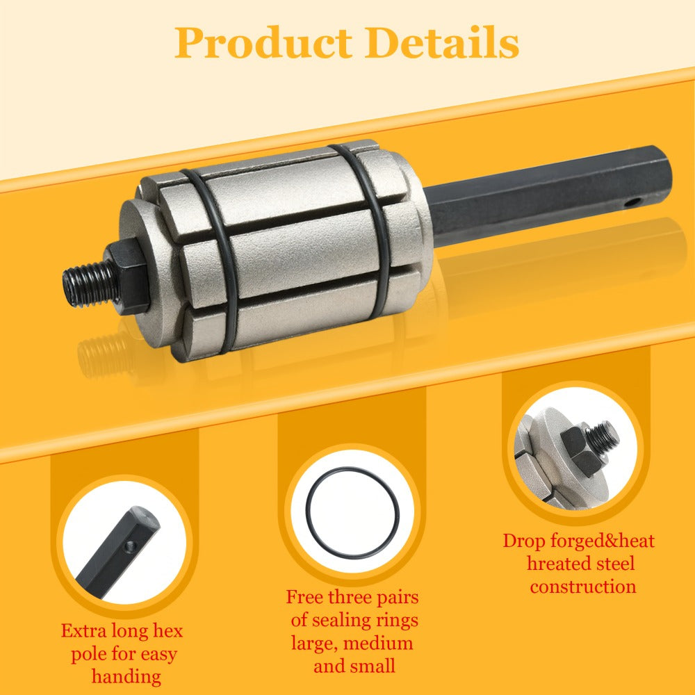 Exhaust Pipe Expander Set 3-Piece – Heavy-Duty Forged Carbon Steel Muffler & Exhaust System Repair Tool Non-Slip Grip for Car