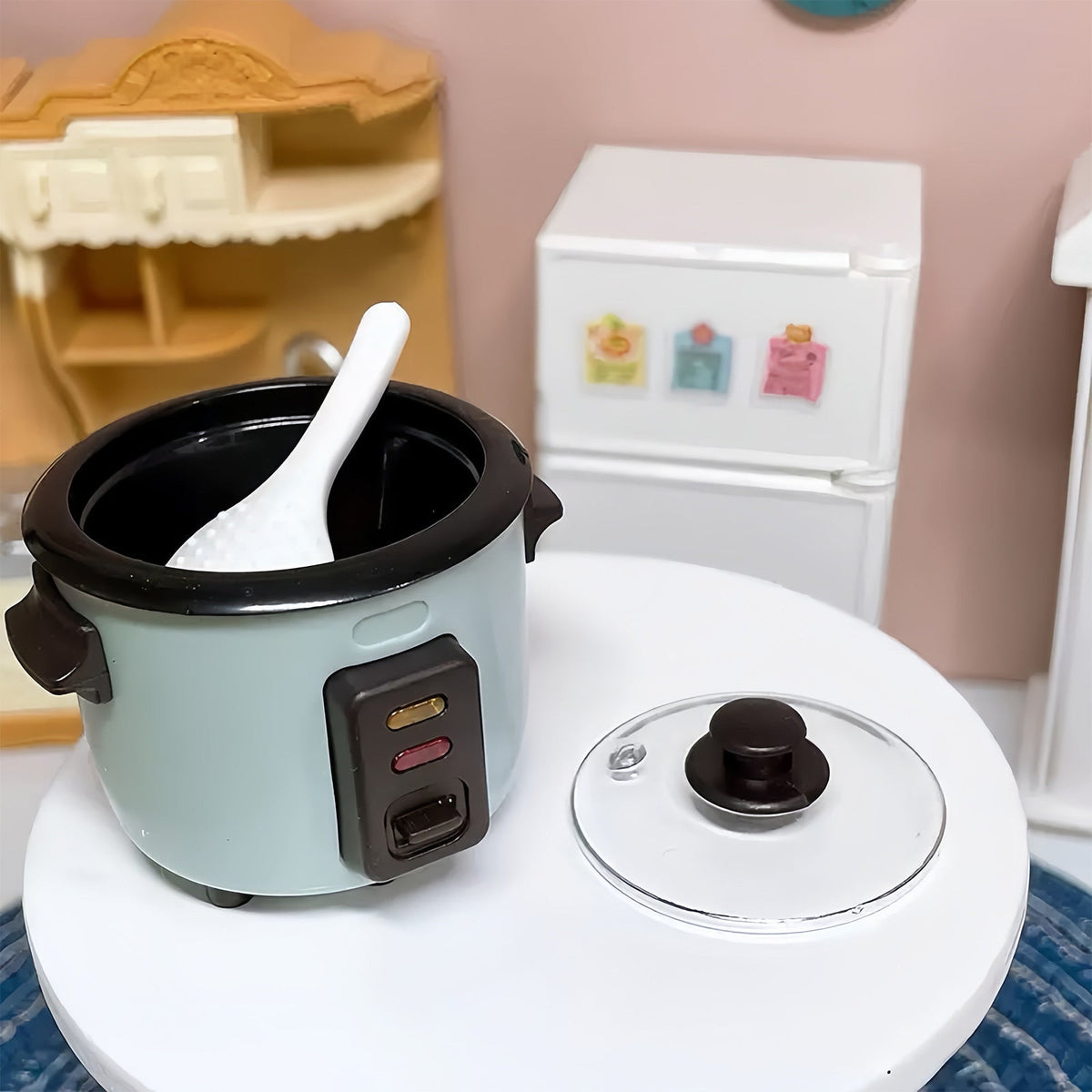 1:12 Scale Miniature Kitchen Appliance Set with Rice Cooker, Blender, Coffee Maker and 3-Piece Checkout — image 4