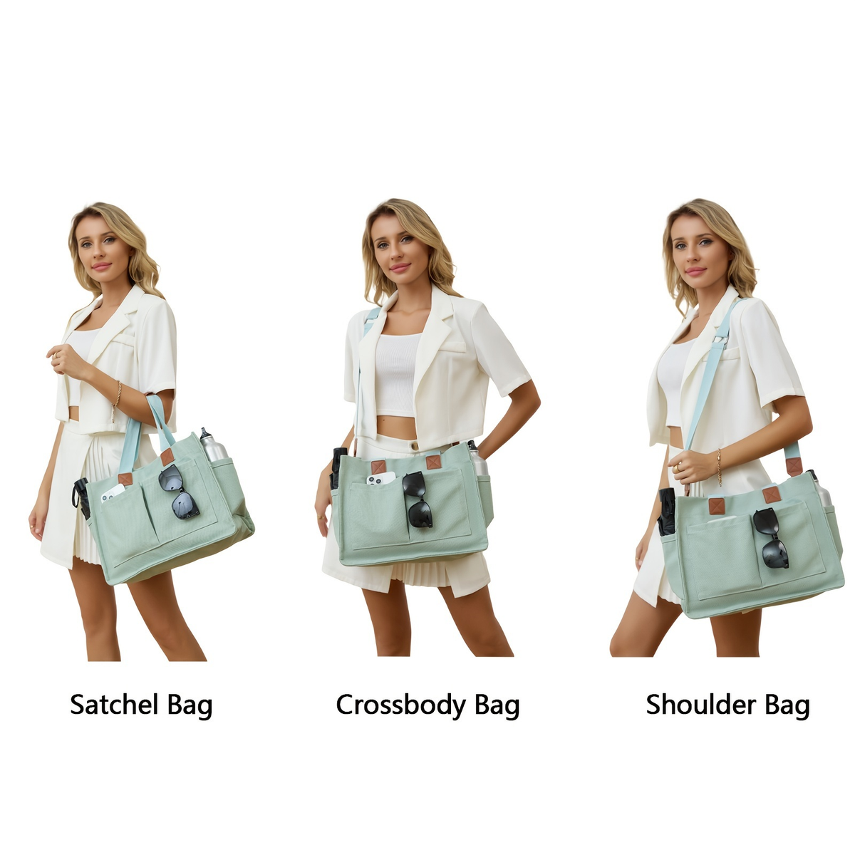 Large Utility Tote Bag for Women with Multiple Pockets, Adjustable Strap and Small or Large Sizes — image 16
