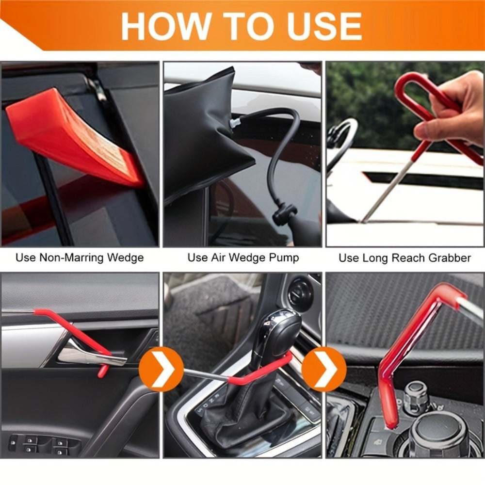 Fourteen-Piece Automotive Entry and Trim Tool Kit with Air Wedges, Long-Reach Rods and Carry Case — image 6