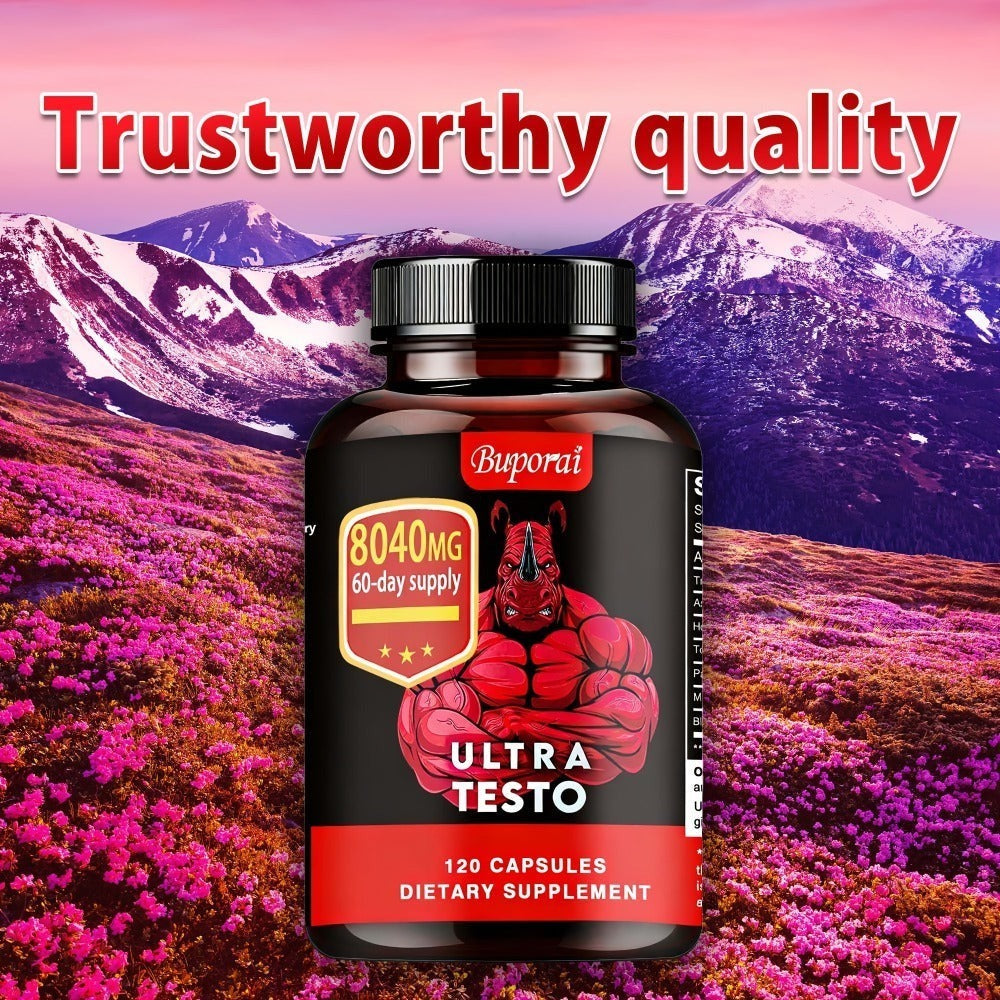 Ashwagandha Tongkat Ali Supplement for Men with Maca Root, Ultra Testo Triple Adaptogen Formula for Testosterone Support — im