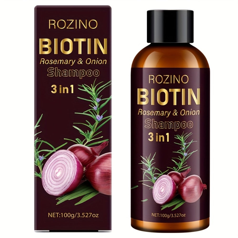 Onion Rosemary Biotin 3-in-1 Shampoo Bar for Hair Growth & Damaged Hair - Scalp Cleansing for Bath Time, Home Spa and Persona