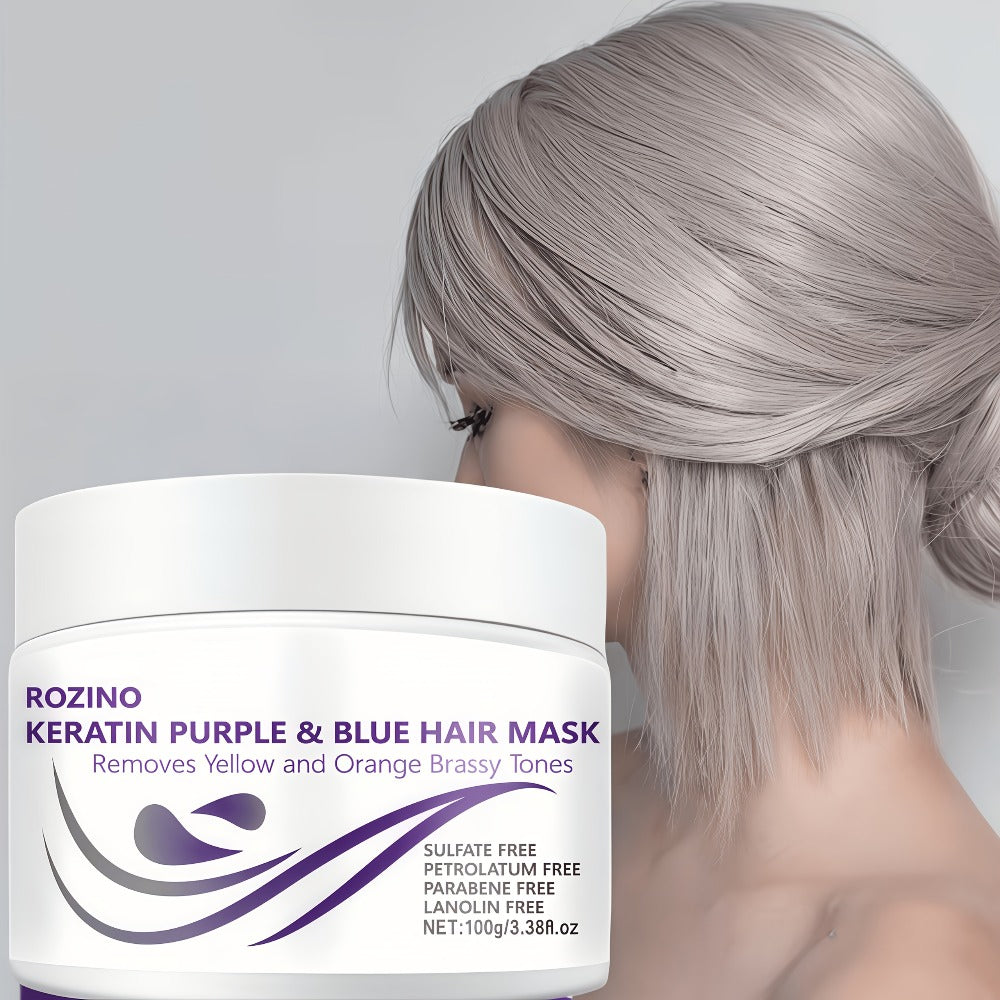 Purple Hair Mask Toner 2-Pack 3.53oz Removes Brassiness Yellow Tones Moisture, Violet Keratin Rosemary — image 8