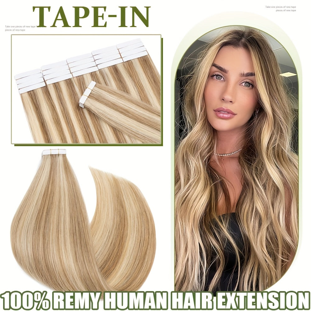 Hair Extensions Straight Brazilian Remy Human Hair Tape-In Set with 10 Pieces, 12–24-Inch Lengths and 11 Colors — image 22