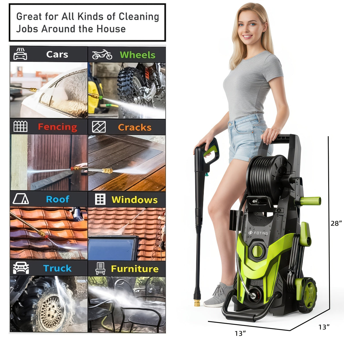Electric Pressure Washer High PSI for Garden, Patio and Yard Use, with the Listed Configuration — image 4