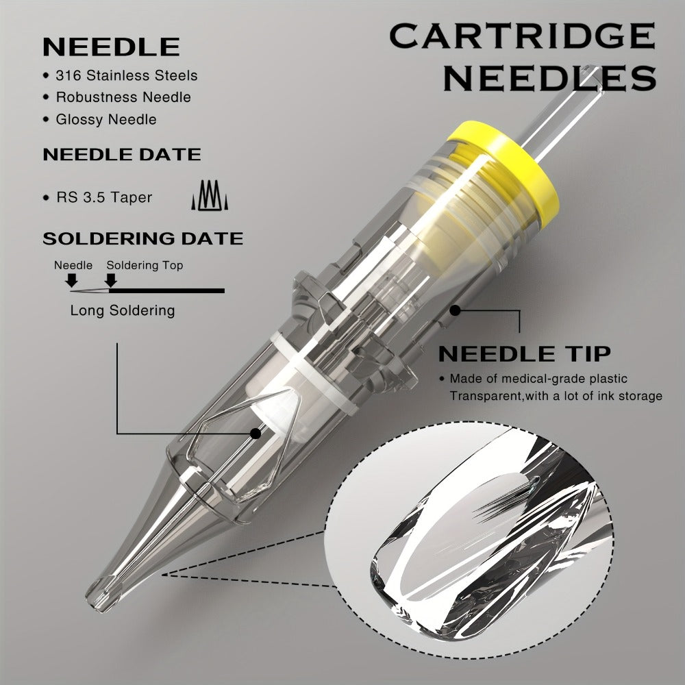 Tattoo Cartridge Needles with SPARK Label, 20-Piece Box and 24 Retained RL RS CM M1 Model Choices — image 12