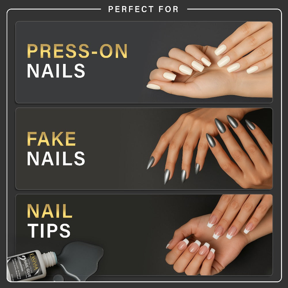 Nail Glue, EXSIVIA 10ml Brush-On Bottle with Fine Applicator for Press-On Nails, Acrylic Tips and Nail Art — image 6