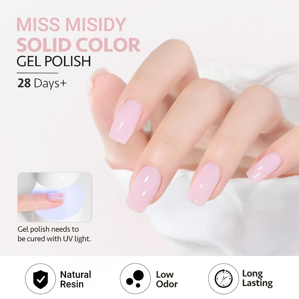 Gel Nail Polish MISS MISIDY in 16ml Baby Pink with Self-Leveling Finish and UV/LED Cure for Manicures — image 7