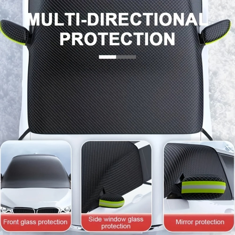 Magnetic Car Sunshade Cover Universal Fit – UV Blocking Heat Insulating Snow Wind Leaf Proof with Reflective Strips — image 9