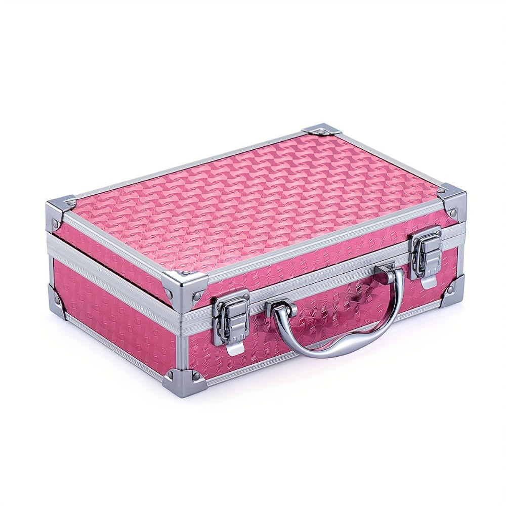 Makeup Kit 56-Piece Handled Mirror Case with Mixed Face, Eye and Lip Cosmetics in Silvery or Rose Color — image 13