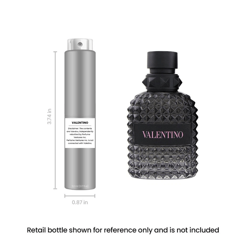 Valentino Uomo Born in Roma Eau de Toilette Travel Spray, 5ml Silver-Tone Labeled Atomizer — image 5