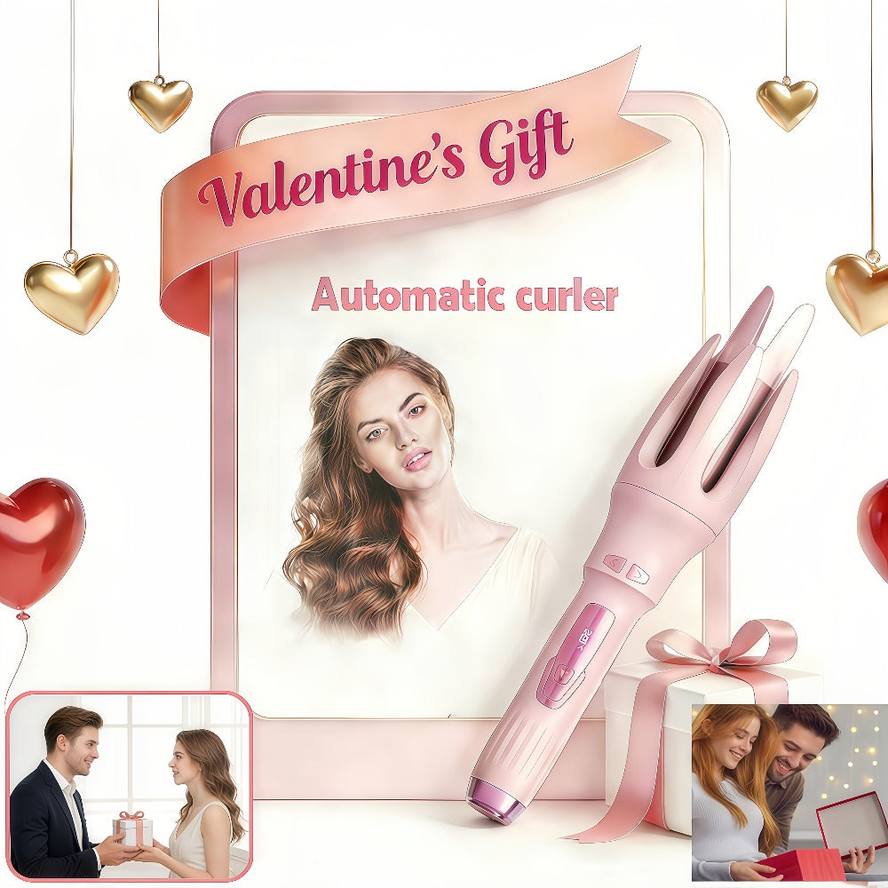 Automatic Rotating Curling Iron 4 Temperature Settings 40M Negative Ion Ceramic Barrel, for Home, Travel and Salon Hair Styli